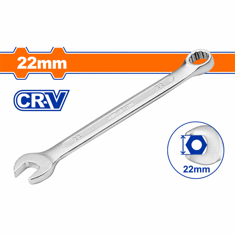 Llave de combinación 22mm. Acero Cr-V. Pulido. Long:263mm.