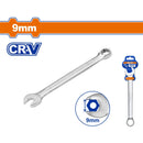 Llave de combinación 9mm. Acero Cr-V. Pulido. Long:128mm.
