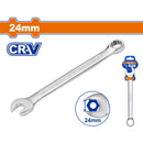 Llave de combinación 24mm. Acero Cr-V. Pulido. Long:286mm.