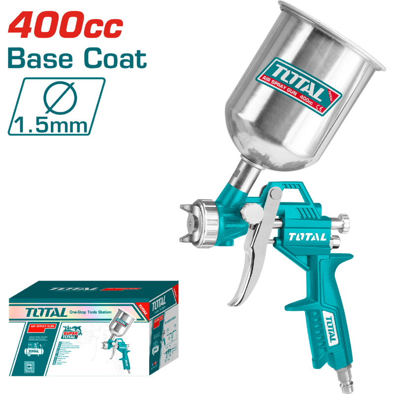 Pistola spray, Boquilla standard 1.5mm,  s opcion 1.2-1.8mm, ancho  spray 180-250mm, cap. 400cc