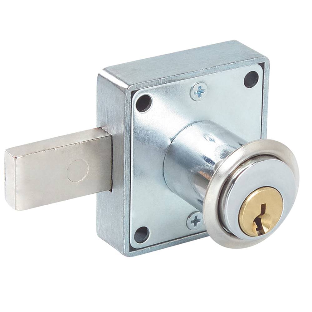 Cerradura Mueble Cuadrad Cilindro Corto Cromo Brillante Lock