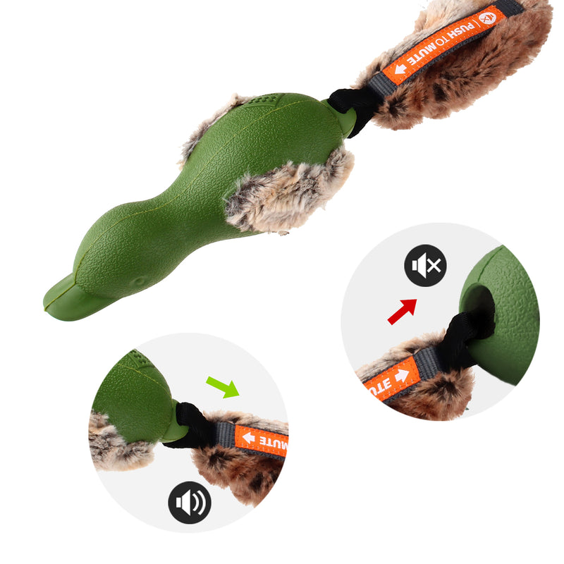 Juguete Duck push to mute Verde para mascotas