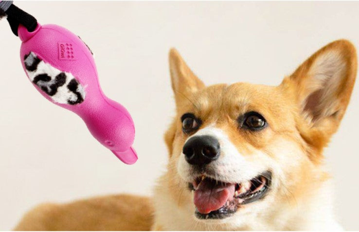 Juguete Duck push to mute Rosado para mascotas