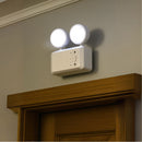 Lampara de Emergencia de 2 Bombillos Giratorios. 110-240V / 50-60Hz. Indicar LED. Material Plastico.