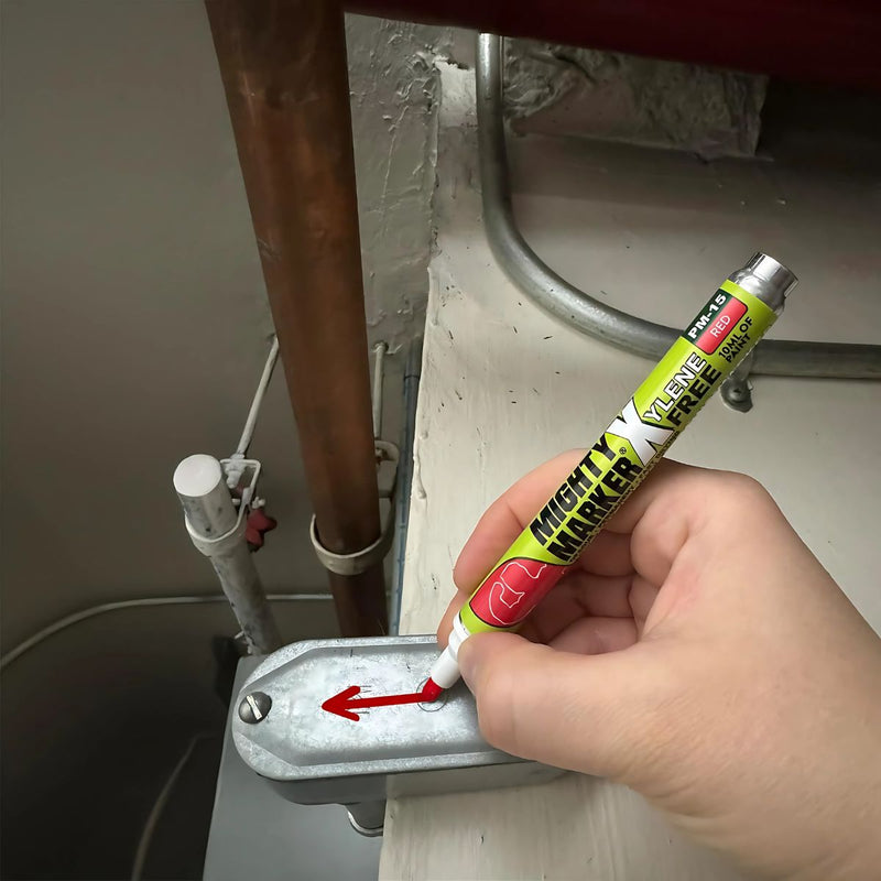 Piloto marcador industrial rojo de pintura permanente