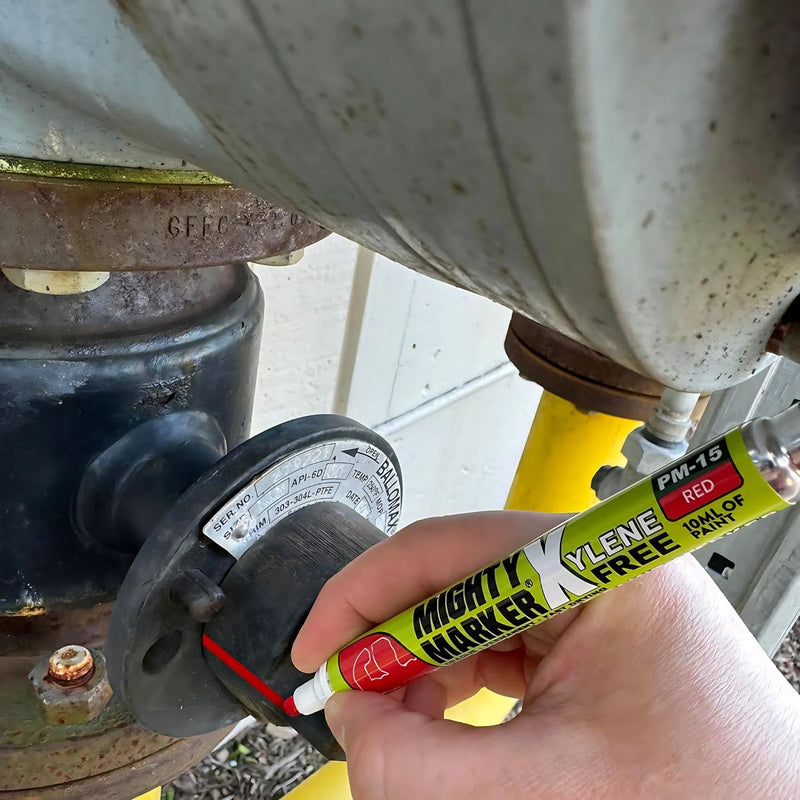 Piloto marcador industrial rojo de pintura permanente