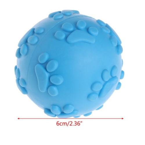 Pelota Para Perro De Caucho TPR Con Sonido. Tamaño 6.5Cm. Color Azul