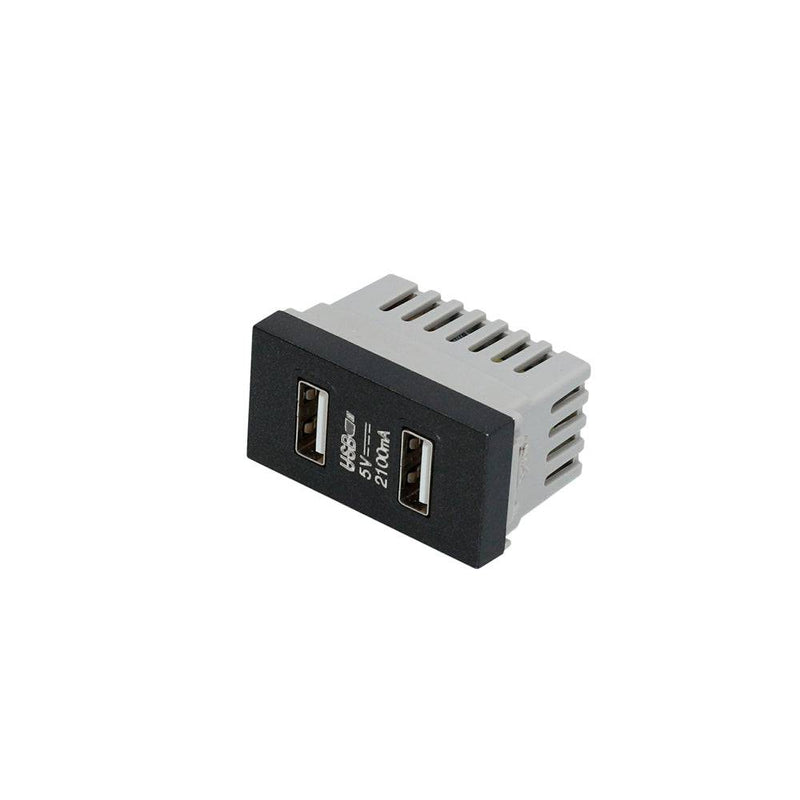 Módulo USB Doble Negro Para Interuptores 1/3 Surtek.