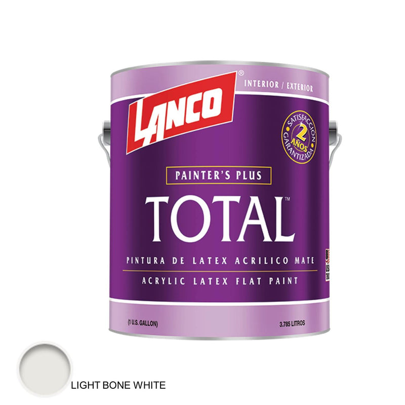 Pintura de agua Total Latex Color Blanco Hueso de 1 galon Lanco
