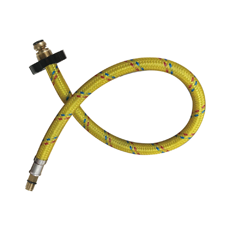 Manguera Para Gas Flexible 55Cm. Tubo de Abasto Trenzado en Nailon con Conectores Metálicos M7/8'' x M7/16''.