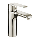 Llave de Lavamanos Individual. Grifo para Lavabo de zinc satinado. Pluma Agua Fría y Caliente.