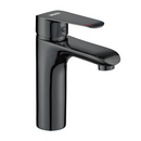 Llave de Lavamanos Individual. Grifo para Lavabo de zinc. Color negro. Pluma Agua Fría y Caliente.