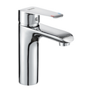 Llave de Lavamanos Individual. Grifo para Lavabo de zinc cromado. Pluma Agua Fría y Caliente.