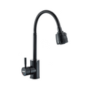 Grifo De fregador Color Negro. Acero Inoxidable Con Cuello Flexible. Pluma Llave Monomando De Cocina Con Doble Función Rociador y Chorro.