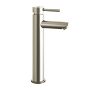 Llave de Lavamanos Individual Alta. Acabado Satinado. Grifo para Lavabo. Pluma Agua Fría y Caliente. Acero Inoxidable.