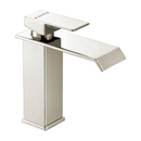 Llave de Lavamanos Individual. Acabado satinado. Grifo para Lavabo. Pluma Agua Fría y Caliente.