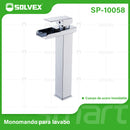 Llave de Lavamanos Individual Alta. Color Cromado Brillante. Grifo para Lavabo. Pluma Agua Fría y Caliente.