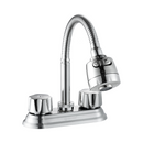 Llave Mezcladora 4” Para Lavamanos o Bar. Grifo de Cuello Flexible con Doble Función (Riego y Chorro). Agua Fría y Caliente.