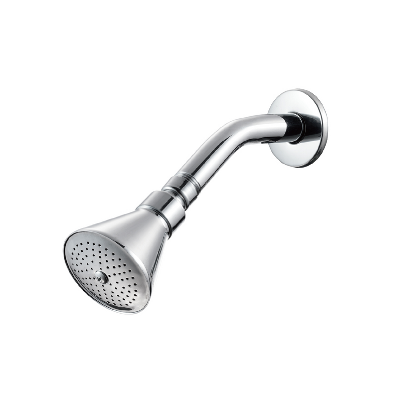 Regadera para Ducha Cónica 2½" Cromada Brillante. Cabezal de Alta Durabilidad con Reductor Desmontable.