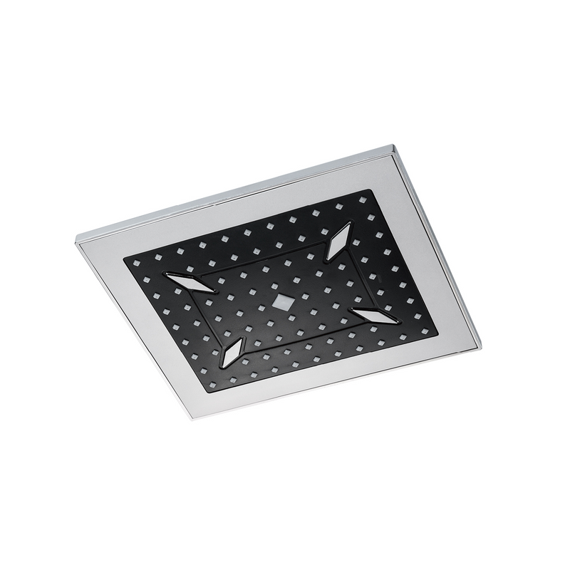 Regadera para Ducha Cuadrada 8" Cromada. Cabezal Plástico ABS con Bola de Latón.