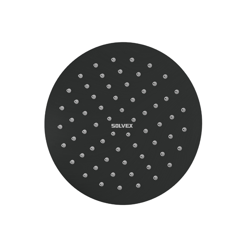 Regadera para Ducha Redonda 8". Cabezal de Acero Inoxidable con Acabado negro Mate.