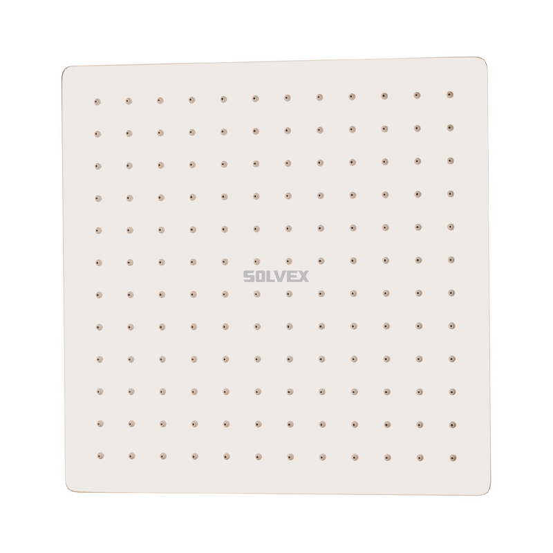 Cabezal de Ducha cuadrado 12" Satinado. Regadera de Acero Inoxidable cepillada.