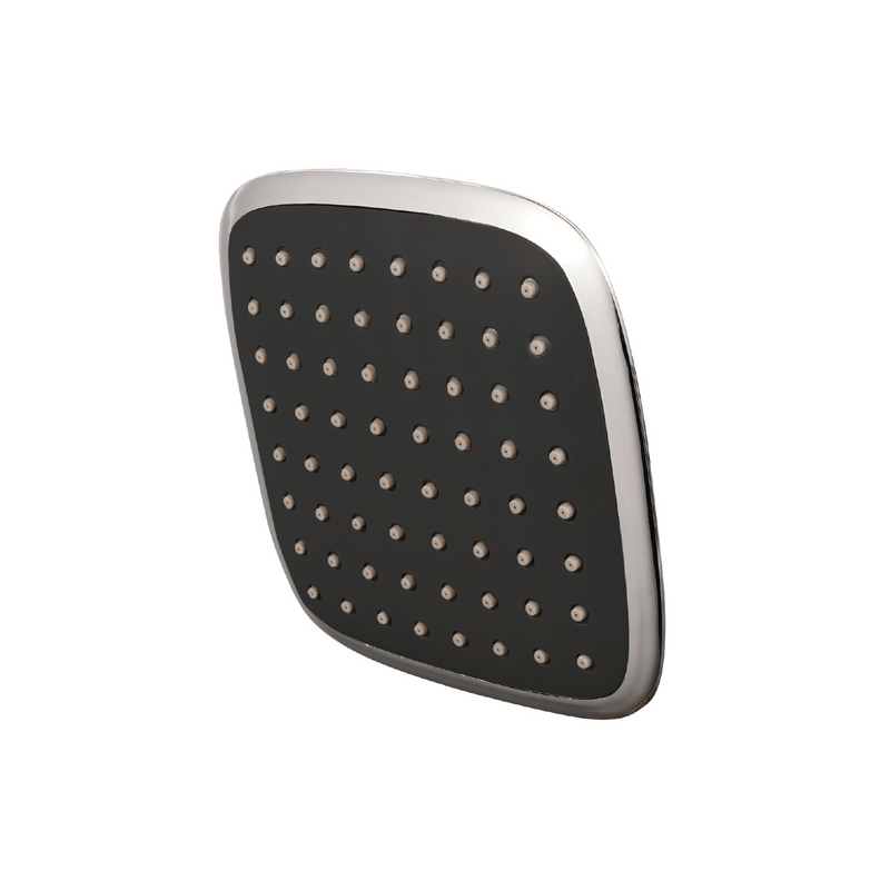 Regadera para Ducha Cuadrada 6" Cromada. Cabezal de Plástico ABS con Bola de Acero Inoxidable.