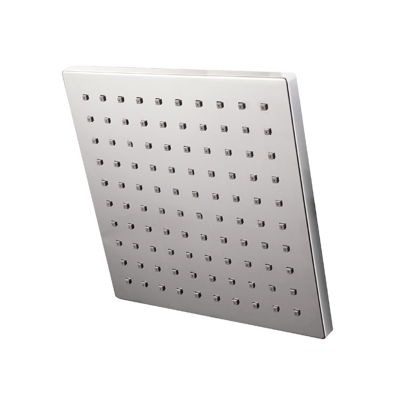 Regadera para Ducha Cuadrada 8" Cromada. Cabezal de plástico ABS y Acero Inoxidable Resistente.