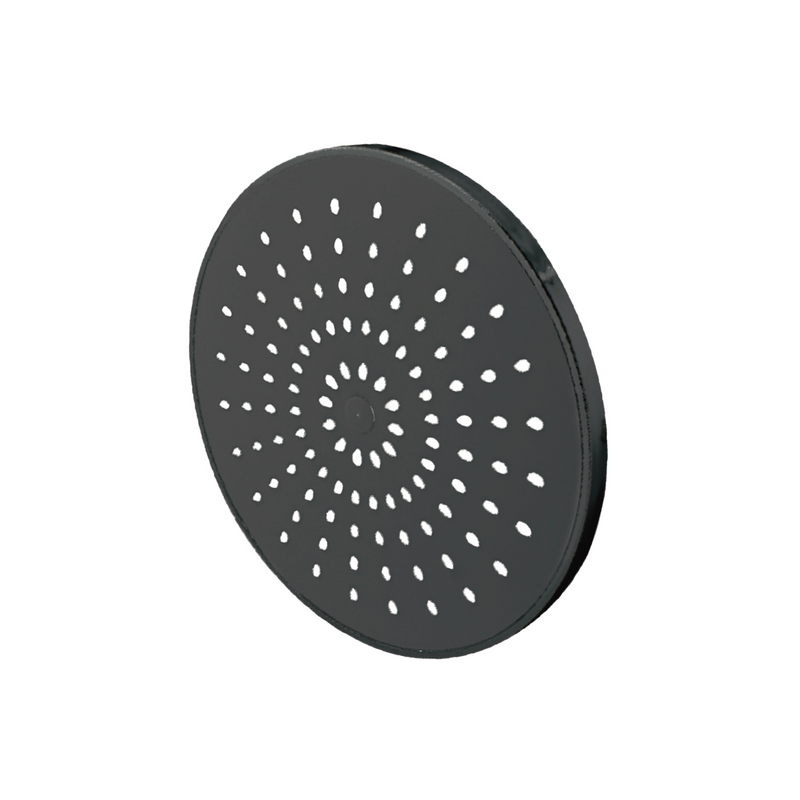 Regadera para Ducha Redonda 8" Negra. Cabezal de Plástico ABS Resistente.