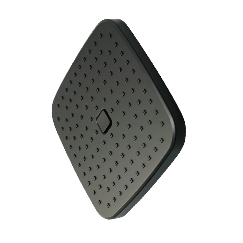 Regadera para Ducha Cuadrada 9" Negra. Cabezal de Plástico ABS con Mecanismo Antical.