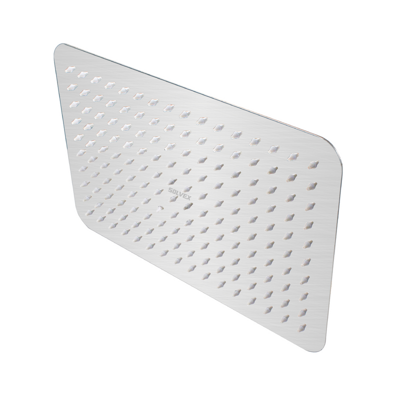 Regadera para Ducha Rectangular 8"x12" Cromada. Cabezal de Acero Inoxidable Resistente.
