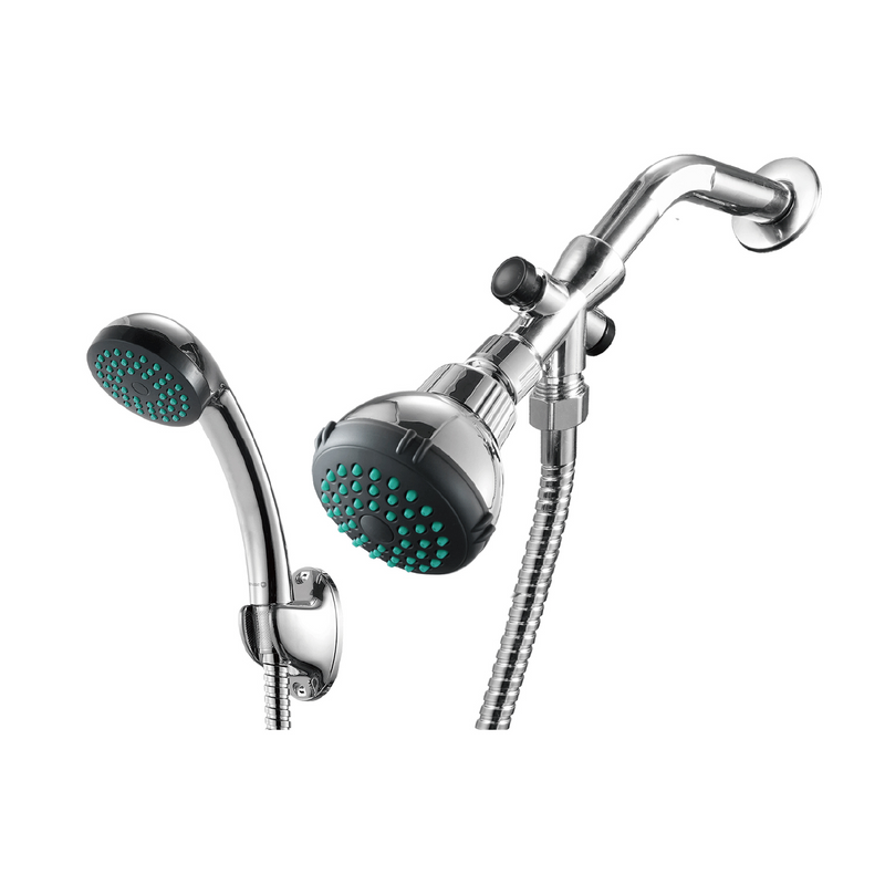 Regadera para Ducha con Extensión Tipo Teléfono 3" Cromada. Manguera y Desviador Incluidos.