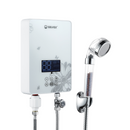 Calentador de Agua Eléctrico para Ducha 127V de Acero Inoxidable con Regadera de Mano y Control de Temperatura 30° a 55°C.