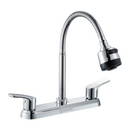 Grifo para fregador de Cocina 8". Pluma con Cuello Flexible de Acero Inoxidable y Doble Función (Riego o Chorro).