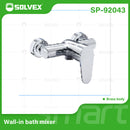 Llave Mezcladora de Pared para Bañera con Desviador. Grifo Monomando de Latón con Acabado Cromado Brillante.