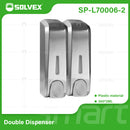 Dispensador de Jabón líquido Doble 2x300ml para Pared. Recargable para Baño y Cocina.