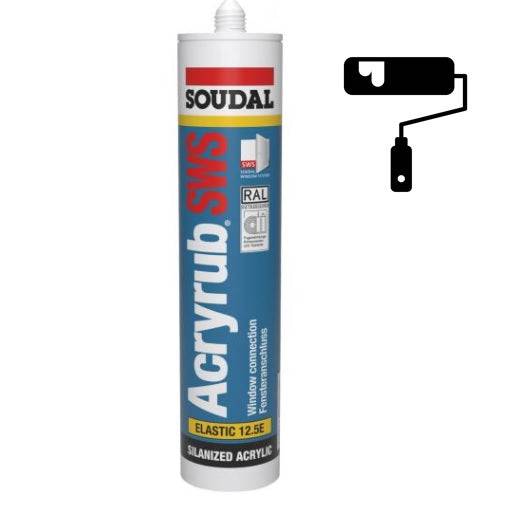 Silicon Pintable Acryrub SWS Soudal Acrilico Blanco 310Ml (Con Elasticidad)