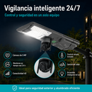 Lámpara Solar LED Exterior de 500W Con Cámara 4G 5MP Monitoreo 24H Control Remoto, Sensor y Radar IP65 . Autonomía 5 días. Cobertura 350m² (No incluye Micro SD)