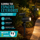 Lámparas solares LED para exterior 60 Lúmenes 34cm. Luz Cálida con panel solar Para Jardín o Patio. Set de 2 unidades.