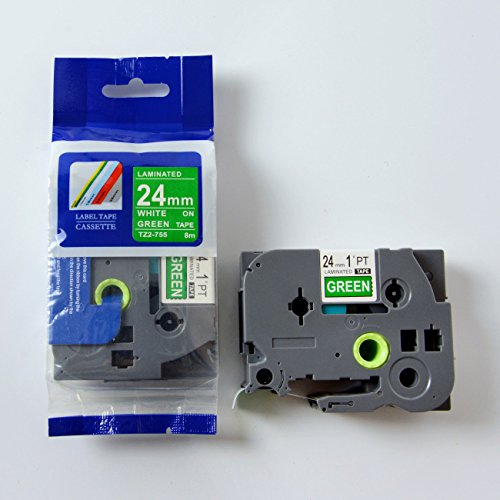 Cinta Brother de 24 mm Blanco sobre Verde 1 pieza