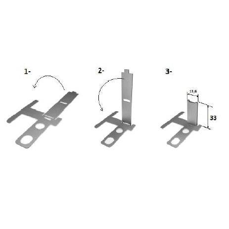 Escuadra Modular Para Acople Marco - Pilastra. Acero Inoxidable. Easy Office.