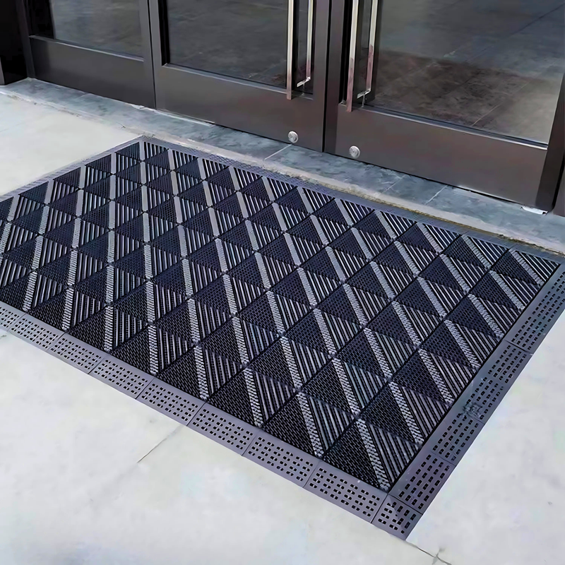 Alfombras comerciales de entrada para polvo Antideslizante Negro 7.5x7.5cm para Exteriores, Uso Comercial y Residencial. Alfombrilla (esquinero)