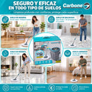 Trapeador Smart Space Spin Mop Giratorio 360° con Sistema de 2 Baldes Apilables para Agua Limpia y Sucia. Fregona con Mango Ajustable y 2 Mopas.  Carbone Clean Freak