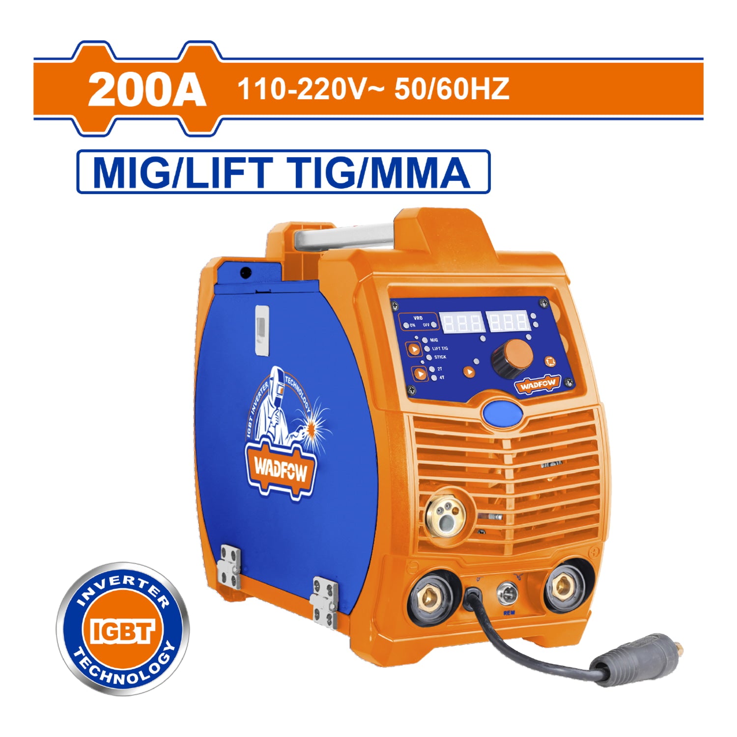 Máquina De Soldar Inverter 200A Modelo Medium Duty 30% Ciclo de Trabajo MAG/MIG/MMA/TIG 110V-220V soldadora