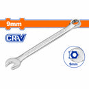 Llave de combinación 9mm. Acero Cr-V. Pulido. Long:130mm.