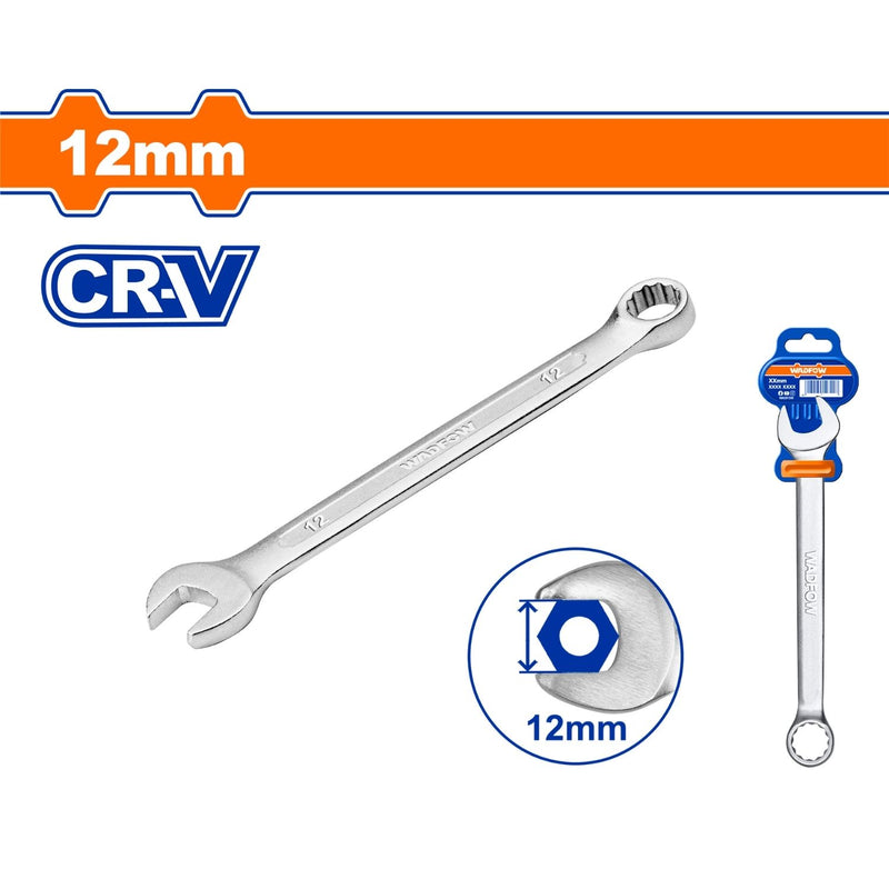 Llave de combinación 12mm. Acero Cr-V Pulido. Long:151mm