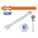 Llave de combinación 21mm. Acero Cr-V. Pulido. Long:250mm.