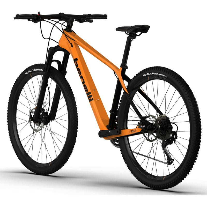 Bicicleta Montañera De Fibra De Carbono, Rin 29 MTB Benelli. Color Naranja / Negro, Talla L
