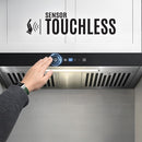 Campana Extractora SLIM Touchless 76 cm Vidrio Negro frontal cuerpo negro 80Watts Filtro Filtro deflector (Baffle) 110V