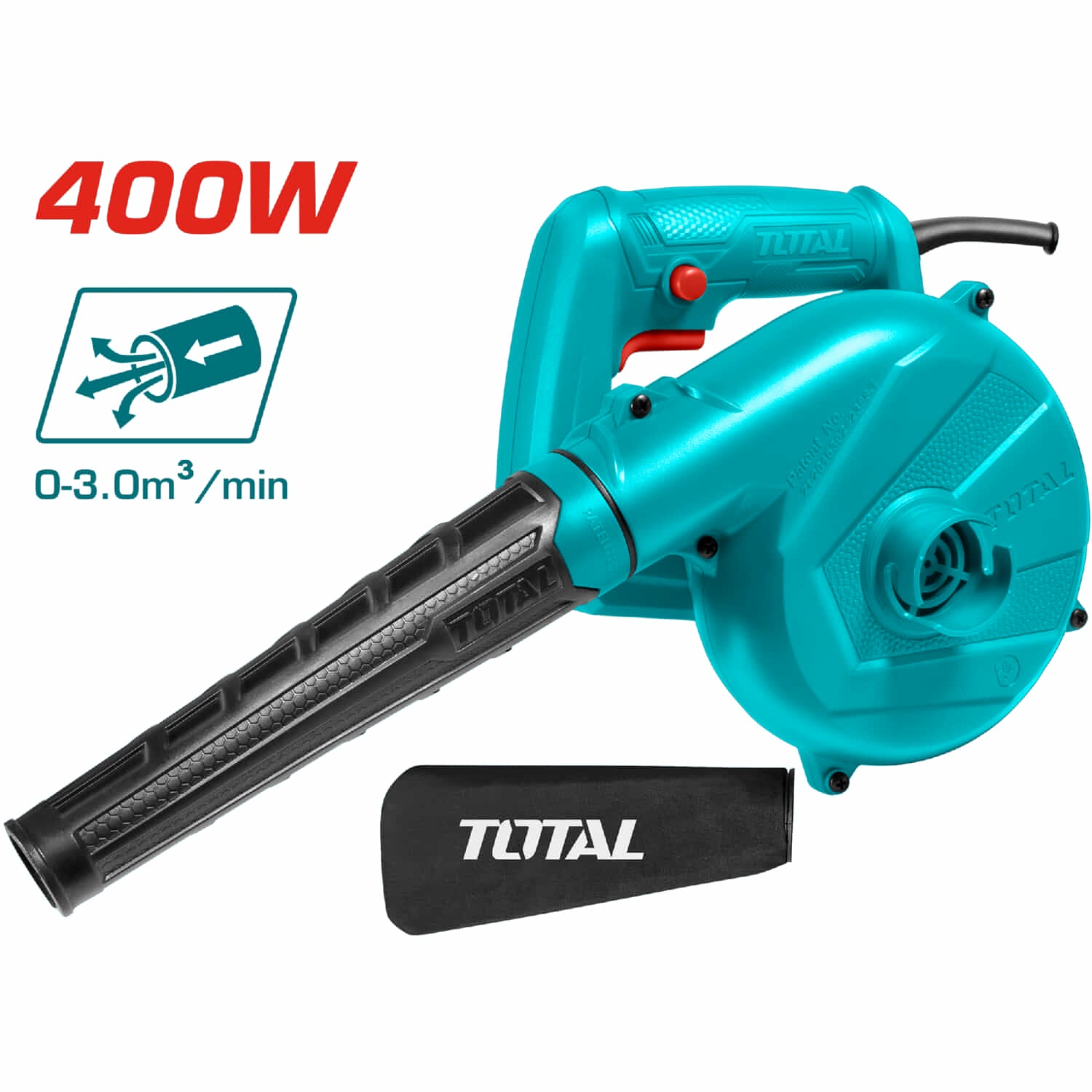 Sopladora Total 110V-120V~60Hz 400W. 5/8"-11 UNC , 14000 rpm 3.0m³/min.(1 año)